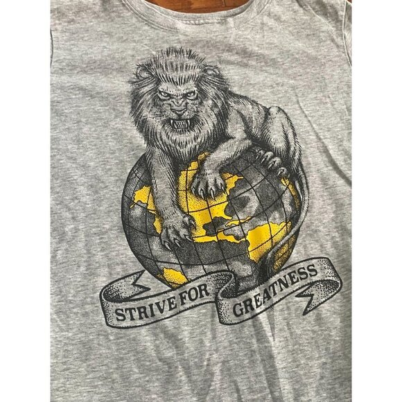 Nike Dri-Fit Boys T-Shirt Athletic Cut Pullover Short Sleeve Lion Print Gray L - Picture 3 of 9
